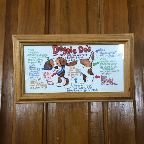 Vtg Dog Artwork Framed - Picture 9 of 9